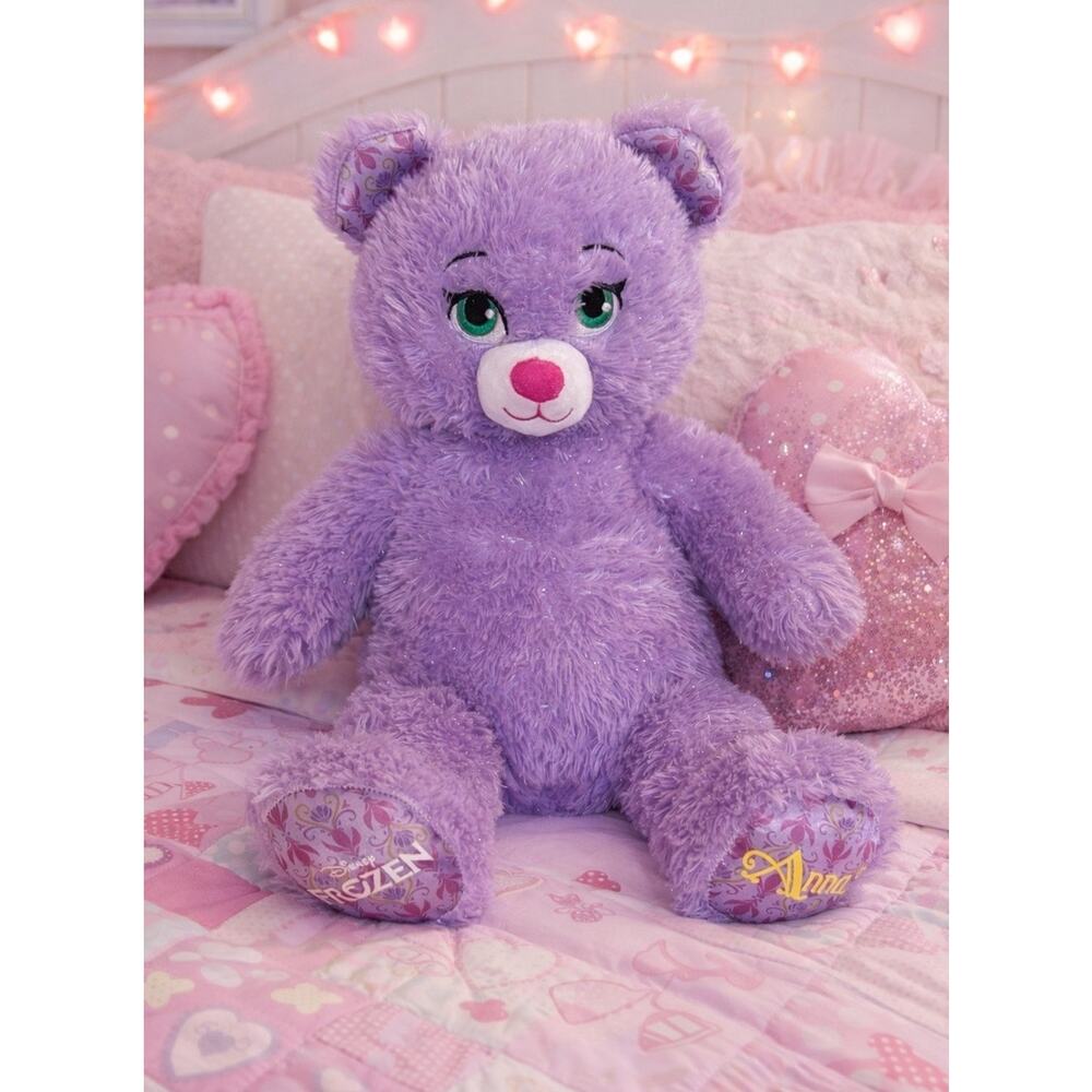 Build A Bear Frozen Anna Purple Sparkle Stuffed Bear 17"